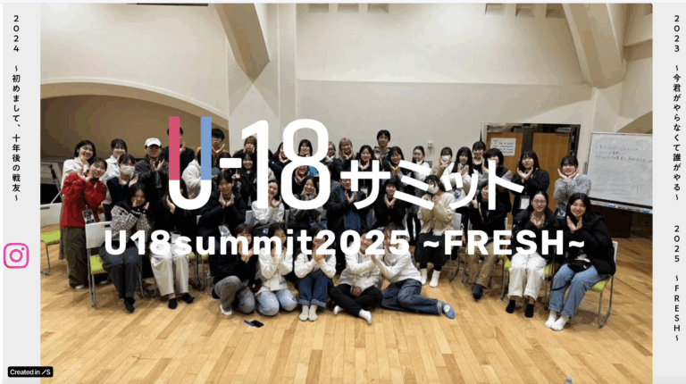 人と人とが繋がる場　U18サミットに参加して